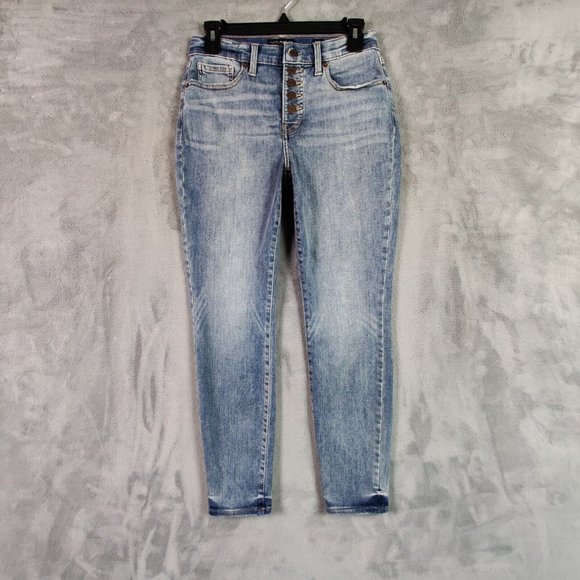 Lucky Brand Jeans Women 2 26 Blue Bridgette Skinny High Rise Denim Button Fly - Picture 1 of 9